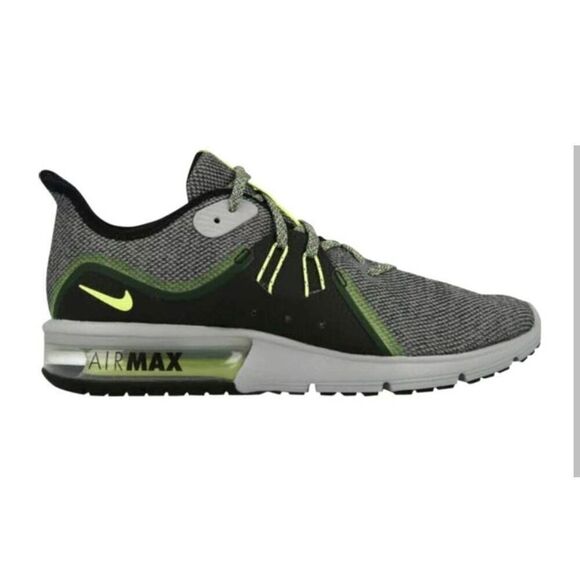 NIKE Air Max Sequent 3 'Cool Grey Volt' Running Shoes Size 10 - Picture 1 of 10